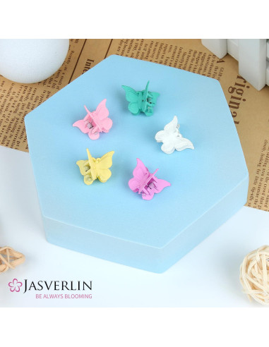 Pinzas para el cabello de mariposa JASVERLIN 50 pcs color bebé