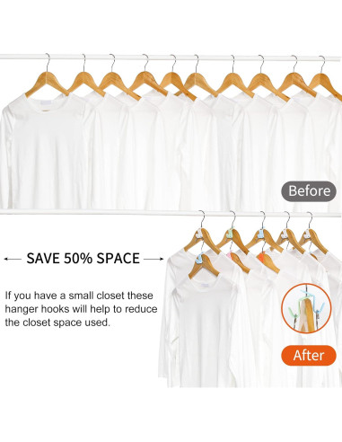 Ganchos Extensores Ahorra Espacio SLMT 50PCS para Perchas