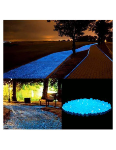 200 Piedras Brillantes Luminiscentes para Jardinería Azul