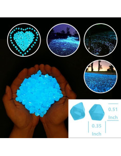 200 Piedras Brillantes Luminiscentes para Jardinería Azul 2