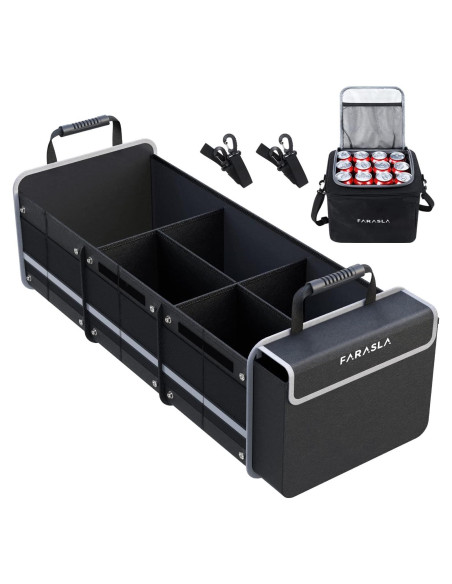 Organizador de Maletero Farasla con Bolsa Térmica Aislada 4-en-1
