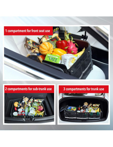 Organizador de Maletero Farasla con Bolsa Térmica Aislada 4-en-1