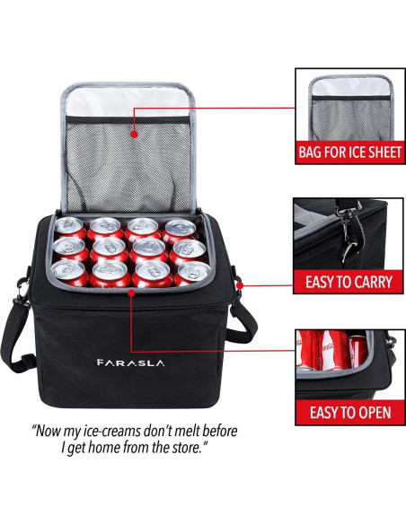 Organizador de Maletero Farasla con Bolsa Térmica Aislada 4-en-1