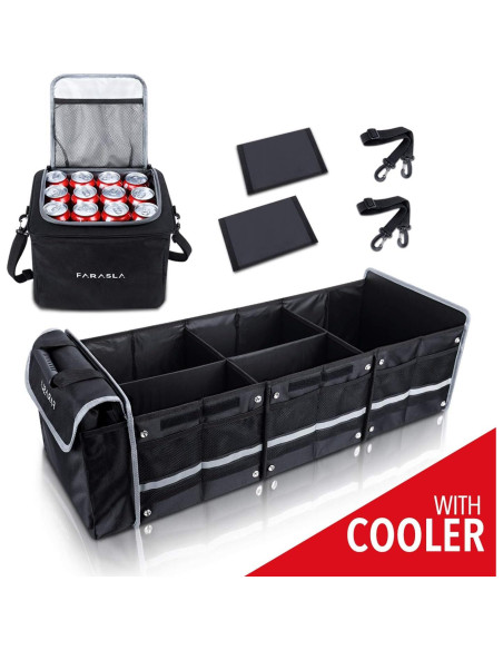 Organizador de Maletero Farasla con Bolsa Térmica Aislada 4-en-1