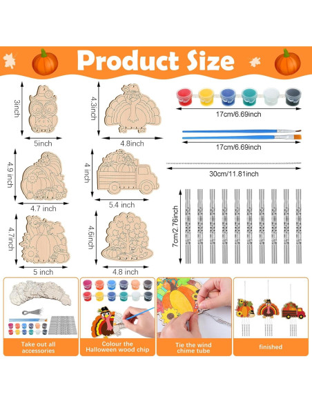 Kit de Manualidades Campanas de Viento Silipull Otoño 24 Piezas