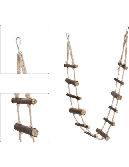 Escalera de Madera para Mascotas KooingTech 100cm Ajustable