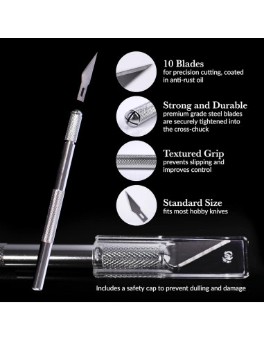 Juego de Cuchillos de Manualidades W.A. Portman - 1 Cuchillo + 10 Cuchillas