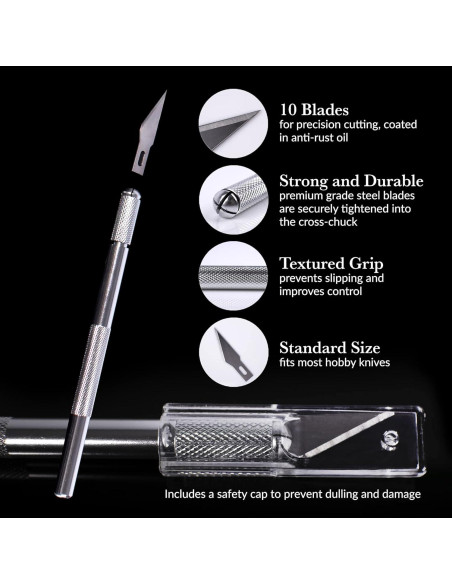 Juego de Cuchillos de Manualidades W.A. Portman - 1 Cuchillo + 10 Cuchillas