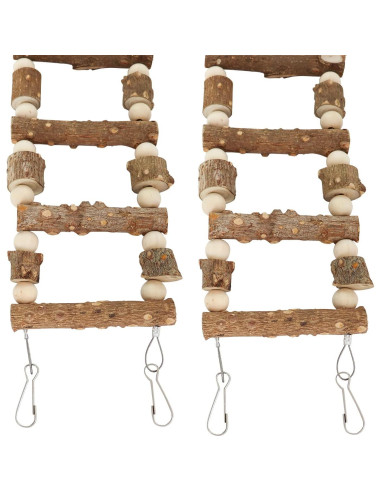 Juguete Puente Escalera para Aves Dnoifne 65 cm Madera Natural