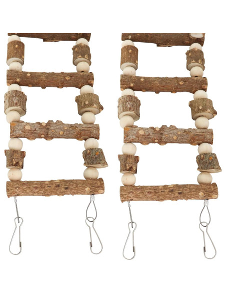 Juguete Puente Escalera para Aves Dnoifne 65 cm Madera Natural