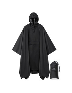 Poncho de Lluvia Impermeable Unisex con Capucha y Bolsillo