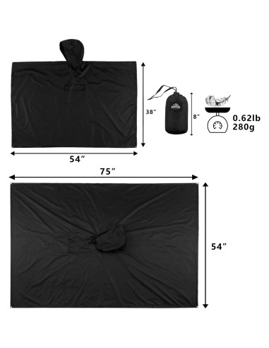 Poncho de Lluvia Impermeable Unisex con Capucha y Bolsillo