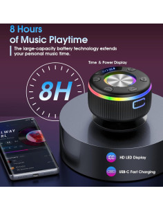 Altavoz Bluetooth Impermeable Xuevcn Q90B con Ventosa y Luces RGB 2