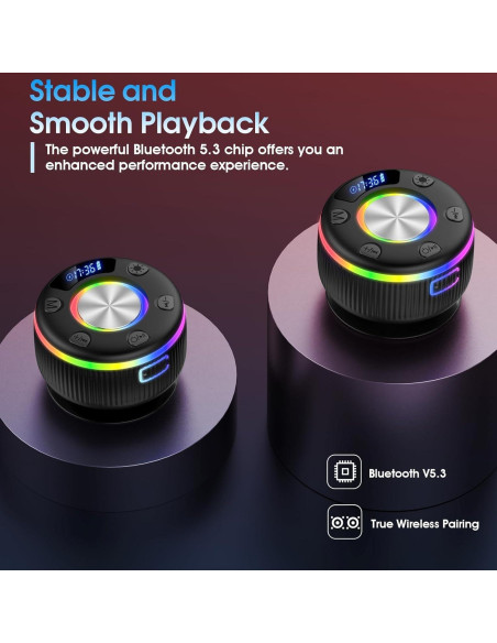 Altavoz Bluetooth Impermeable Xuevcn Q90B con Ventosa y Luces RGB