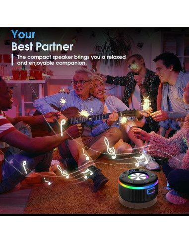Altavoz Bluetooth Impermeable Xuevcn Q90B con Ventosa y Luces RGB