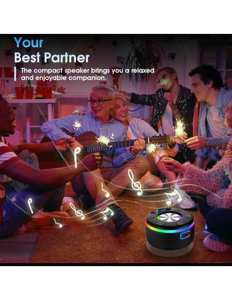 Altavoz Bluetooth Impermeable Xuevcn Q90B con Ventosa y Luces RGB