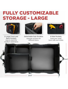 Organizador de Maletero TRUNKCRATEPRO Grande Negro Plegable 2