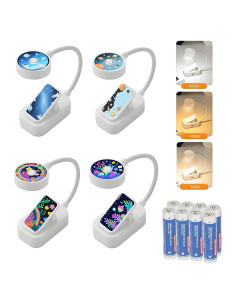 Paquete de 4 luces de lectura Darlur con clip y brillo ajustable