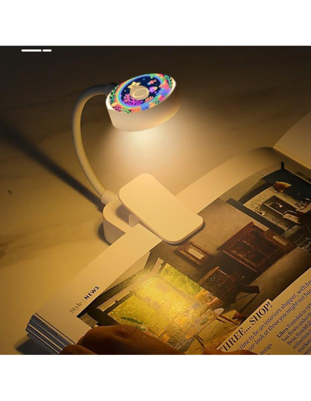 Paquete de 4 luces de lectura Darlur con clip y brillo ajustable