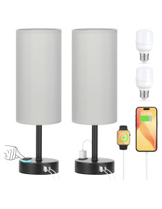 Juego de Lámparas de Mesa Tono Gris PartageiZ Set de 2