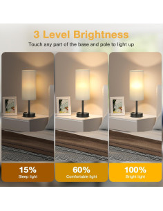 Juego de Lámparas de Mesa Tono Gris PartageiZ Set de 2 2