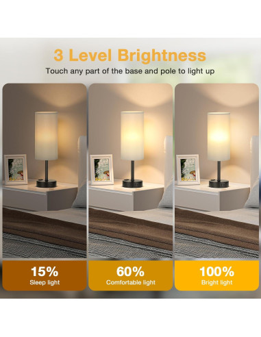 Juego de Lámparas de Mesa Tono Gris PartageiZ Set de 2