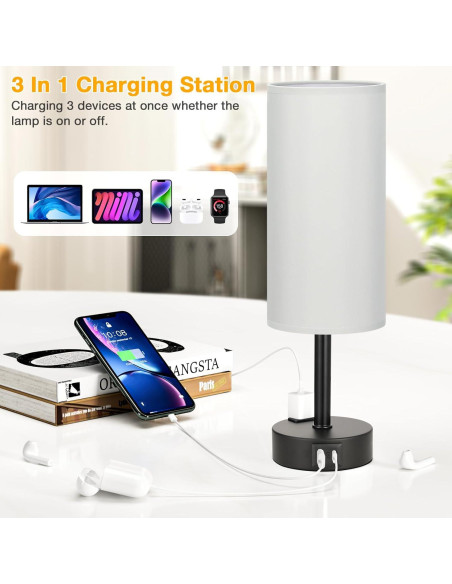 Juego de Lámparas de Mesa Tono Gris PartageiZ Set de 2