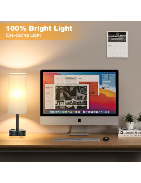 Juego de Lámparas de Mesa Tono Gris PartageiZ Set de 2