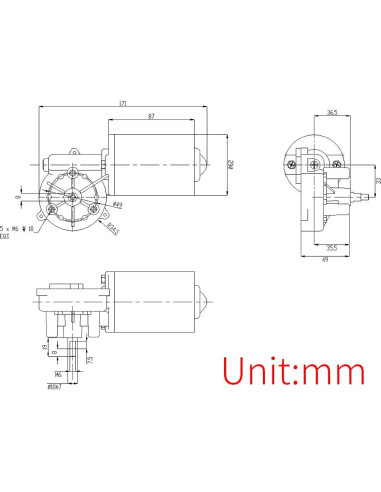 Motor de Puerta de Garaje BEMONOC 12V CC 30W 45 RPM Alto Par