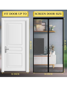 Cortina de Puerta Aislante Remagr 86 x 208 cm Magnética 2