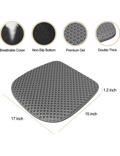 Cojín de Gel Grande EVEME para Silla de Escritorio 43x38cm 2