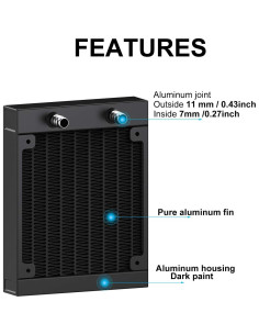 Radiador de Refrigeración por Agua Clyxgs 120mm Aluminio 12 Tubos 2