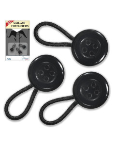 Extensores de Collar para Camisas de Hombre - 3 Piezas Negras