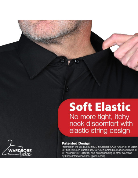 Extensores de Collar para Camisas de Hombre - 3 Piezas Negras