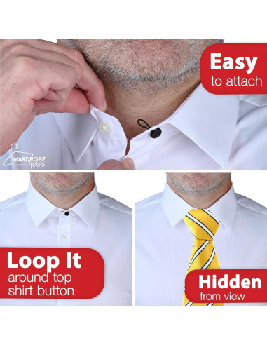 Extensores de Collar para Camisas de Hombre - 3 Piezas Negras