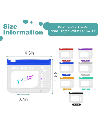 14 Bolsas Organizadoras de Pastillas Timueetech Reutilizables