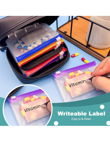 14 Bolsas Organizadoras de Pastillas Timueetech Reutilizables