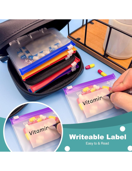 14 Bolsas Organizadoras de Pastillas Timueetech Reutilizables