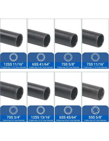 Kit de Llaves de Bloqueo de Ruedas MABLEVI 8 Piezas 20.6-22.2 mm