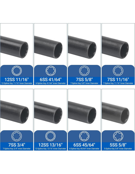 Kit de Llaves de Bloqueo de Ruedas MABLEVI 8 Piezas 20.6-22.2 mm