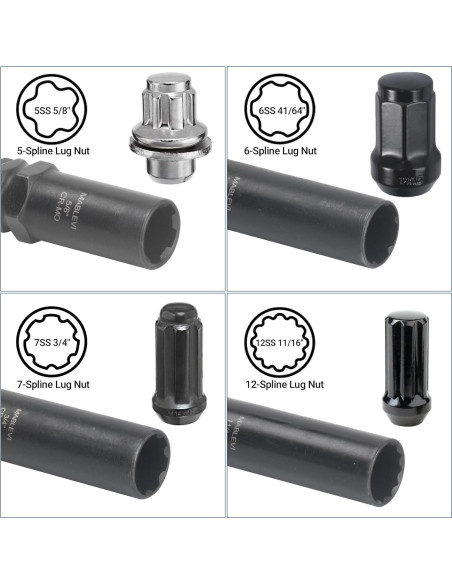 Kit de Llaves de Bloqueo de Ruedas MABLEVI 8 Piezas 20.6-22.2 mm