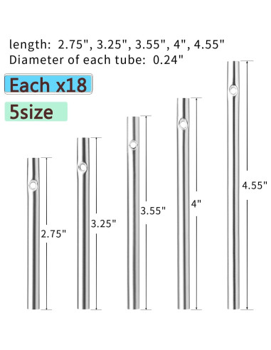 90 Tubos de Campana de Viento Sansheng para Jardín - Plata