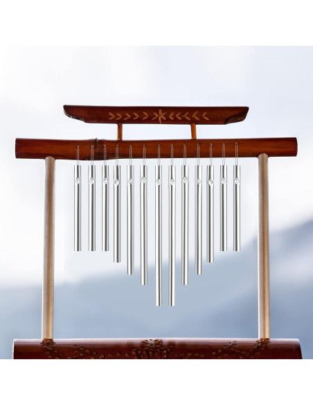90 Tubos de Campana de Viento Sansheng para Jardín - Plata
