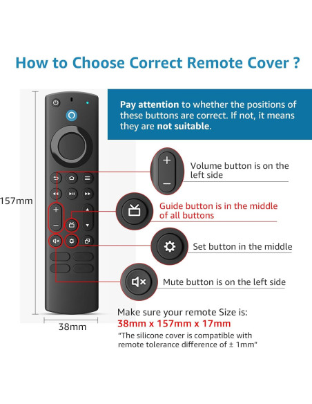 Funda de Silicona OneBom para Control Remoto Fire TV 4K Max - 2 Pcs