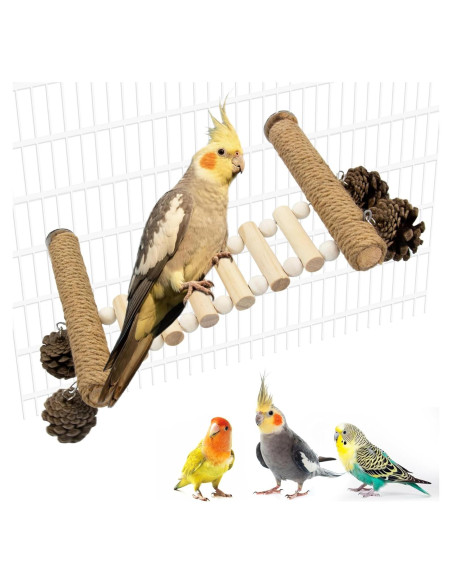 Escalera para Aves Jevnd con Juguetes de Piña 14x9x15.5cm