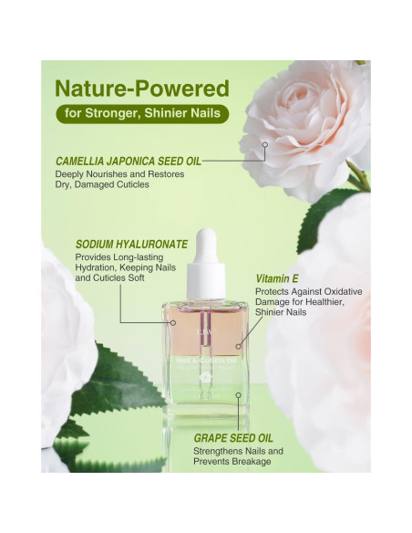 Aceite de Uñas y Cutículas EJW Camelia 14.79 ml - Hidratante Vegano