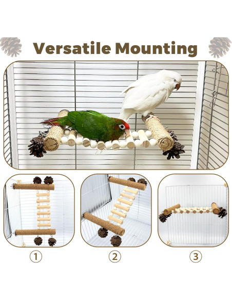 Escalera para Aves Jevnd con Juguetes de Piña 14x9x15.5cm