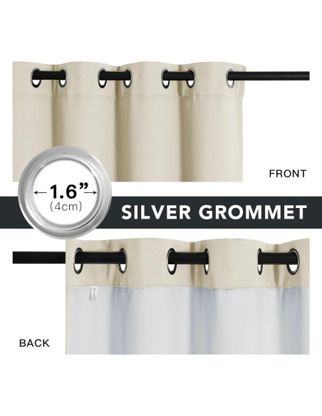 Cortinas Aislantes de Sonido RYB HOME 100% Opacas 2 Pcs Beige