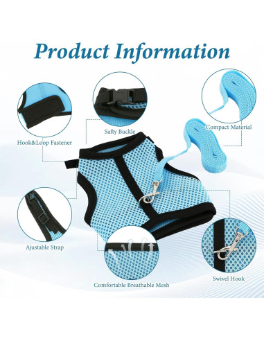 Conjunto Arnés y Correa Ajustable para Conejos Xorim L