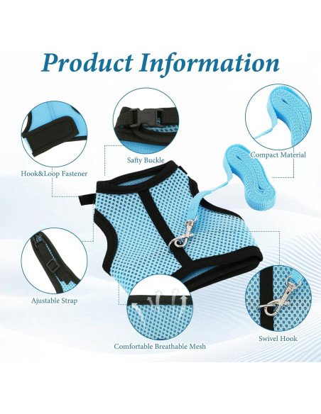 Conjunto Arnés y Correa Ajustable para Conejos Xorim L